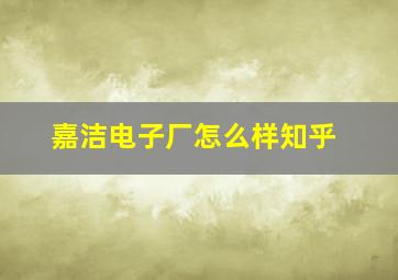 嘉洁电子厂怎么样知乎