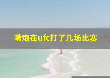 嘴炮在ufc打了几场比赛