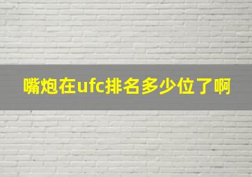 嘴炮在ufc排名多少位了啊