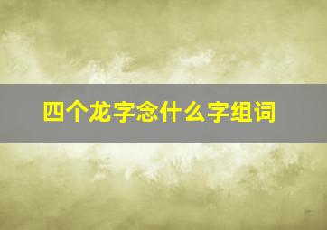 四个龙字念什么字组词