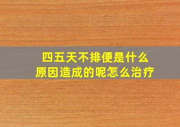 四五天不排便是什么原因造成的呢怎么治疗