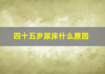 四十五岁尿床什么原因