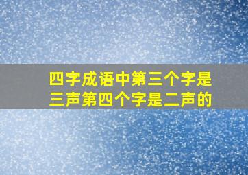 四字成语中第三个字是三声第四个字是二声的