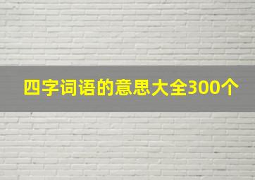 四字词语的意思大全300个