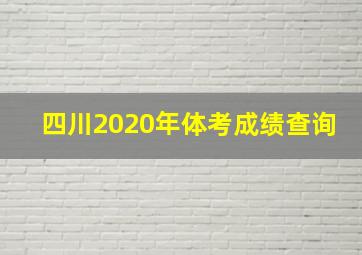 四川2020年体考成绩查询