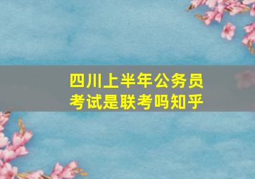 四川上半年公务员考试是联考吗知乎