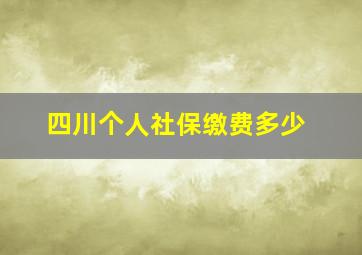 四川个人社保缴费多少