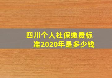 四川个人社保缴费标准2020年是多少钱