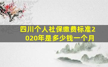 四川个人社保缴费标准2020年是多少钱一个月