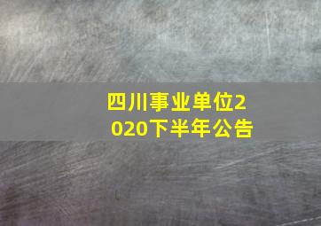 四川事业单位2020下半年公告