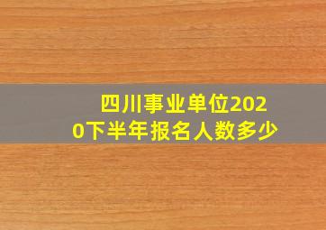 四川事业单位2020下半年报名人数多少