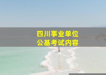 四川事业单位公基考试内容