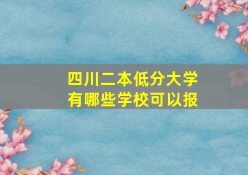 四川二本低分大学有哪些学校可以报