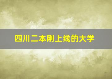 四川二本刚上线的大学