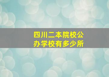 四川二本院校公办学校有多少所