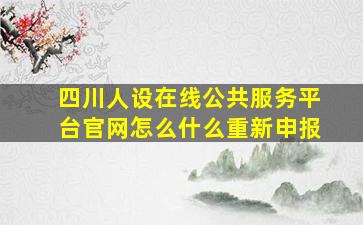 四川人设在线公共服务平台官网怎么什么重新申报