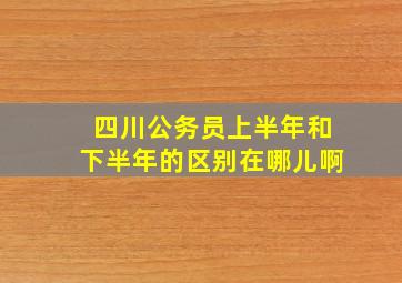 四川公务员上半年和下半年的区别在哪儿啊