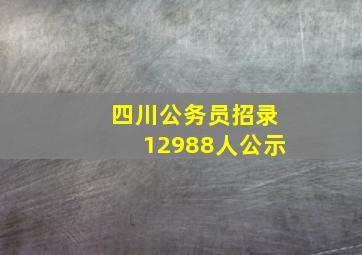 四川公务员招录12988人公示