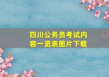 四川公务员考试内容一览表图片下载