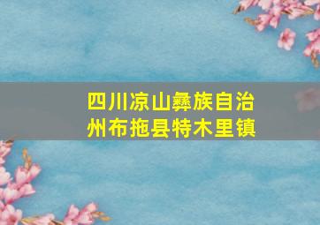 四川凉山彝族自治州布拖县特木里镇