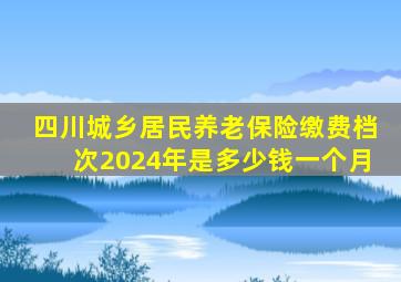 四川城乡居民养老保险缴费档次2024年是多少钱一个月