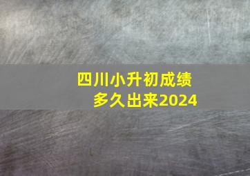 四川小升初成绩多久出来2024