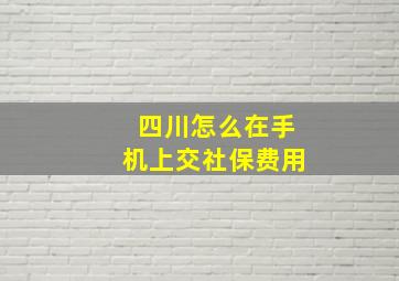 四川怎么在手机上交社保费用