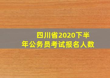 四川省2020下半年公务员考试报名人数