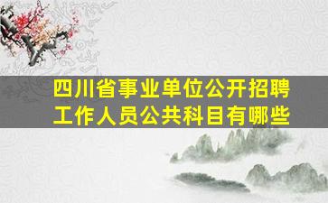 四川省事业单位公开招聘工作人员公共科目有哪些