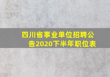 四川省事业单位招聘公告2020下半年职位表