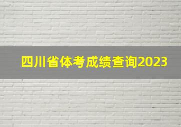 四川省体考成绩查询2023