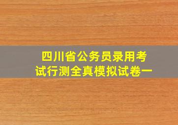 四川省公务员录用考试行测全真模拟试卷一