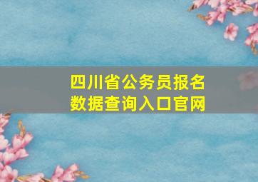 四川省公务员报名数据查询入口官网