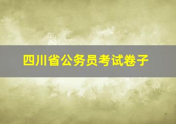 四川省公务员考试卷子