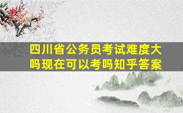 四川省公务员考试难度大吗现在可以考吗知乎答案