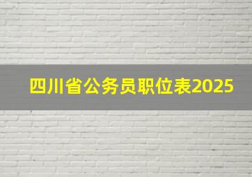 四川省公务员职位表2025