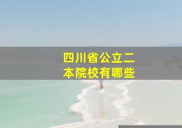 四川省公立二本院校有哪些