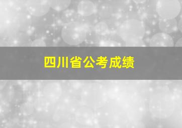 四川省公考成绩