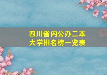 四川省内公办二本大学排名榜一览表