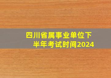 四川省属事业单位下半年考试时间2024