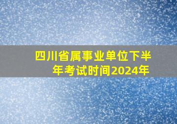 四川省属事业单位下半年考试时间2024年