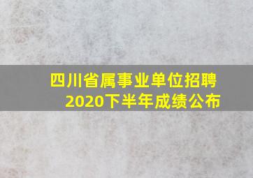 四川省属事业单位招聘2020下半年成绩公布