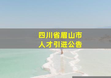 四川省眉山市人才引进公告