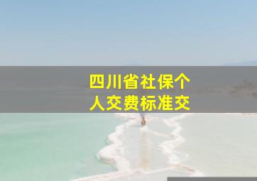 四川省社保个人交费标准交