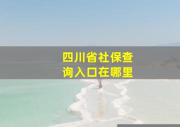 四川省社保查询入口在哪里