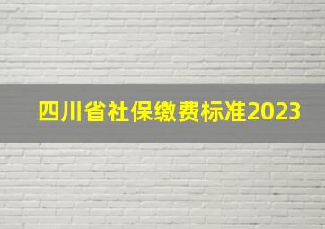 四川省社保缴费标准2023