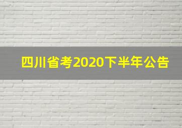 四川省考2020下半年公告