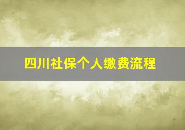 四川社保个人缴费流程