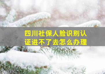 四川社保人脸识别认证进不了去怎么办理