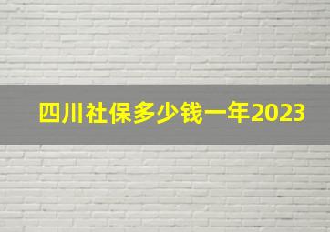 四川社保多少钱一年2023